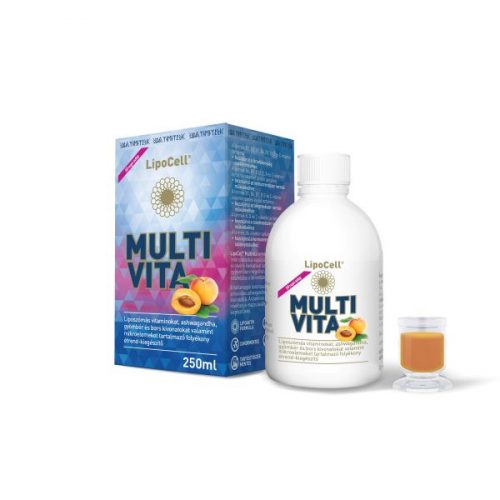 LIPOCELL MULTIVITA cu aromă de caise, multivitamine, Hymato - 250 ml 